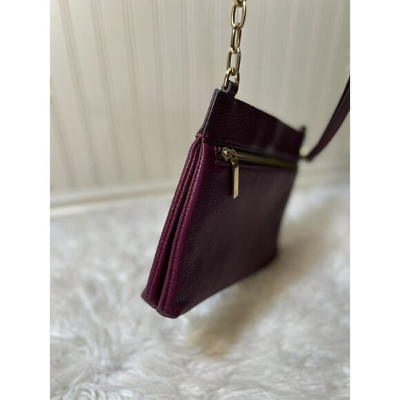 G.I.L.I. flat  Zip Crossbody  PLUM DARK PURPLE - Picture 4 of 12